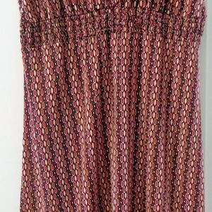 Maurices Multicolor Printed Maxi Dress in Pink and Brown